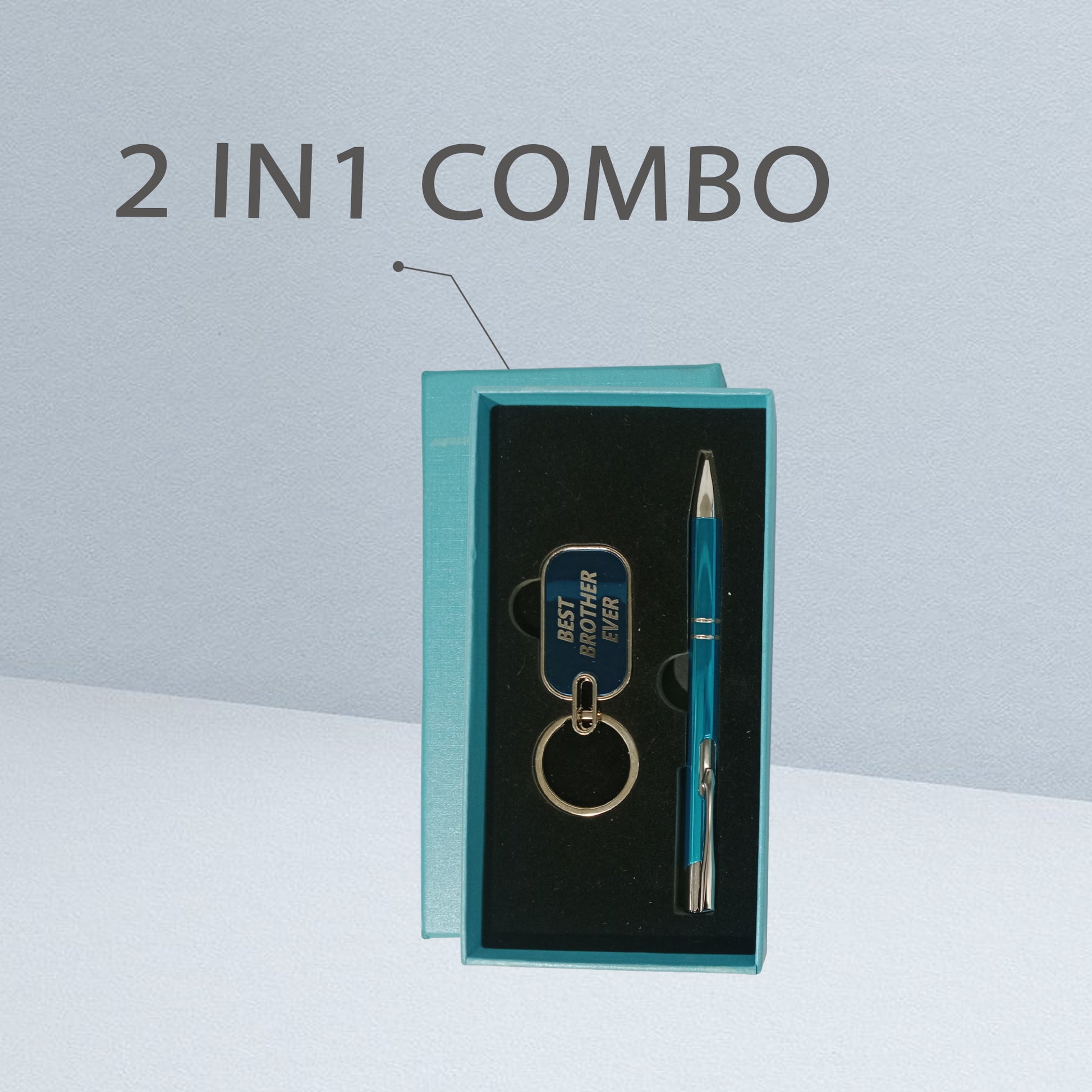 Personalized 2-in-1 Pen & Keychain Gift Combo | Black | Premium Gift Combo