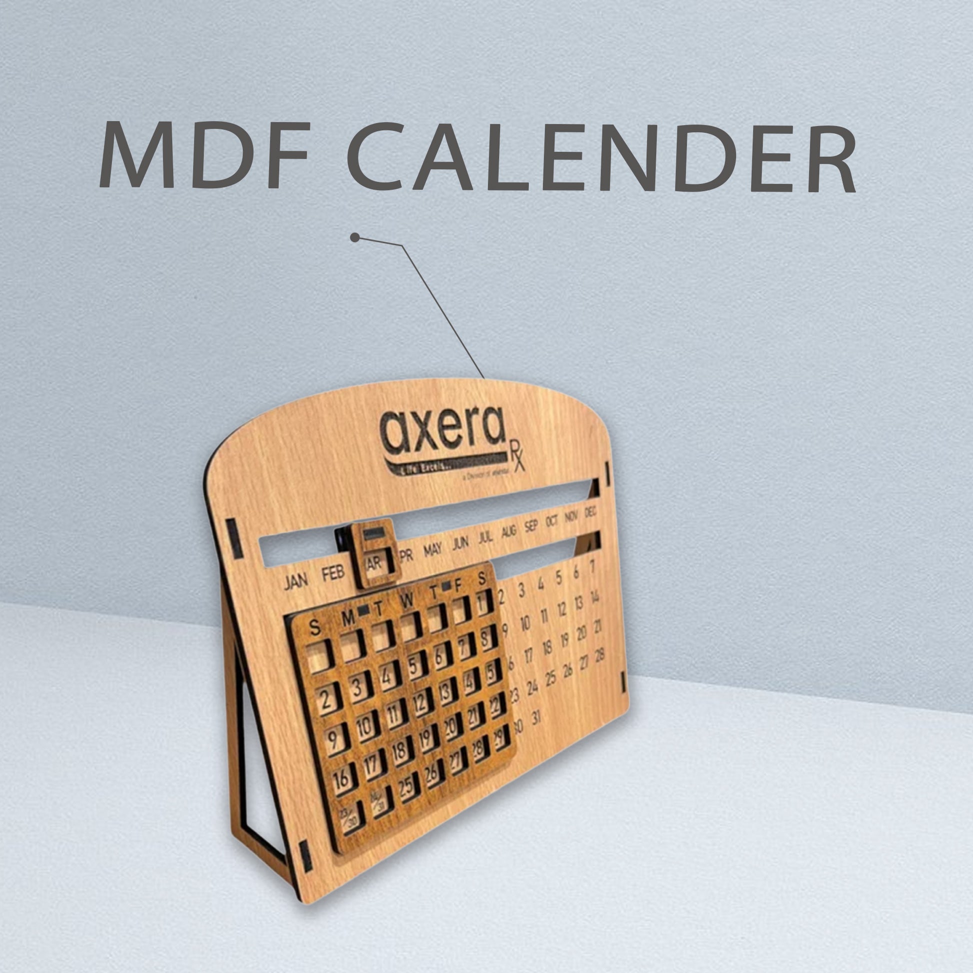 MDF Desk Calendar – Personalized Wooden Calendar for Office Desk | Custom Corporate Gift