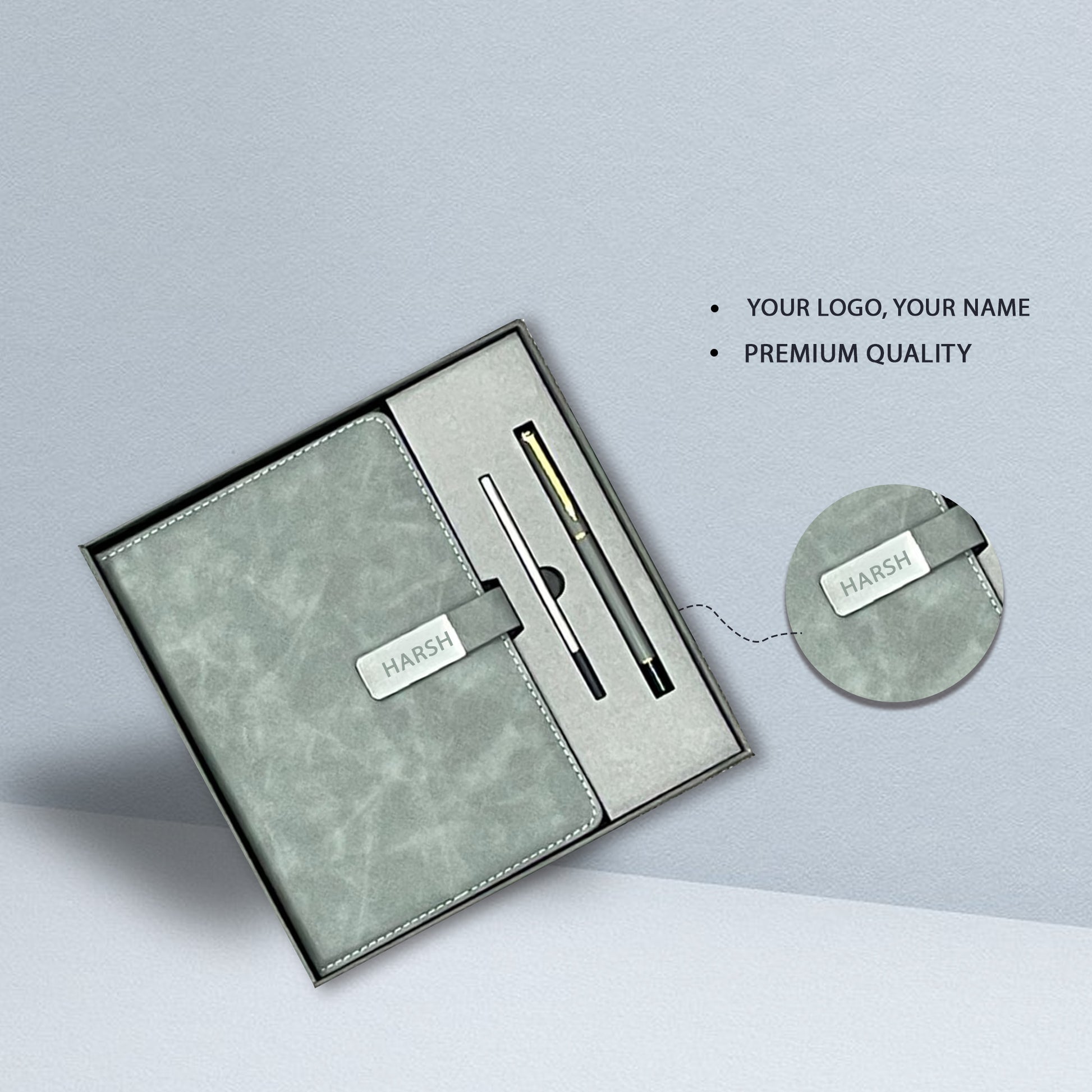 Personalized Premium Diary & Pen Gift Set | Custom Name or Logo Engraved | Corporate & Executive Gifting